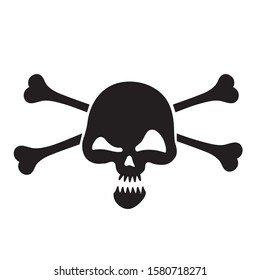 Human Skull Crossbones Cartoon Silhouette On Stock Vector (Royalty Free ...