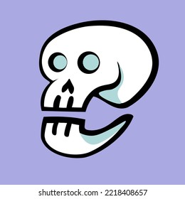 human skull in cute minimalistic style