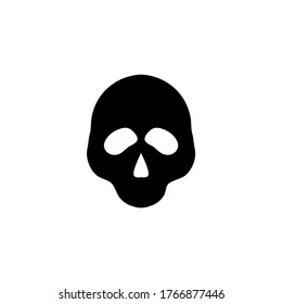 Human Skull, Death or Dead Face, Skeleton. Flat Vector Icon illustration. Simple black symbol on white background. Human Skull, Death or Dead Face sign design template for web and mobile UI element