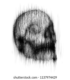 human skull from the drip of ink on the background. abstract vector.