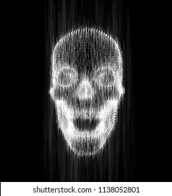 human skull from the drip of ink on the background. abstract vector.