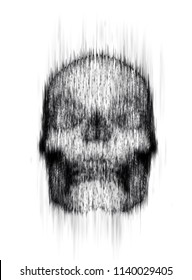 human skull from the drip of ink on the background. abstract vector.