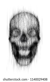 human skull from the drip of ink on the background. abstract vector.