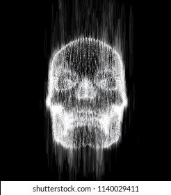 human skull from the drip of ink on the background. abstract vector.