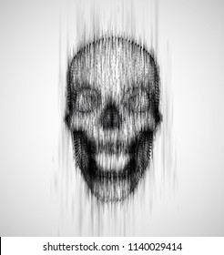 human skull from the drip of ink on the background. abstract vector.
