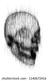 human skull from the drip of ink on the background. abstract vector.