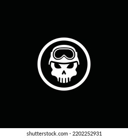 Human skull face logo vector image