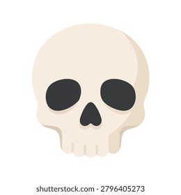 Human Skull Flat Icon Vector Illustration
