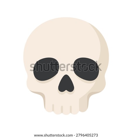 Human Skull Flat Icon Vector Illustration