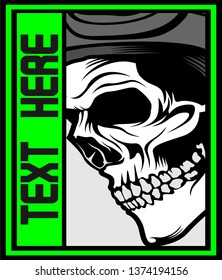 human skull graphic design hand drawing vector