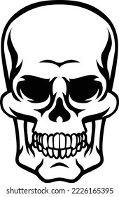 A human skull grim reaper cartoon skeleton head drawing