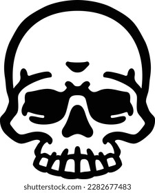 A human skull grim reaper cartoon skeleton head drawing