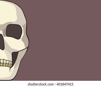 human skull or grim reaper deaths head illustration, vector