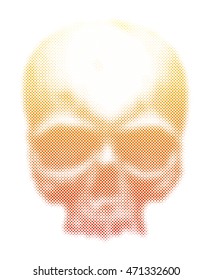 Human skull. Halftone vector illustration