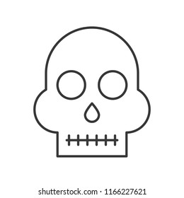 human skull, halloween icon character editable stroke