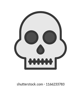 human skull, halloween icon character editable stroke