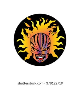 Human skull. Hand drawing illustration.
