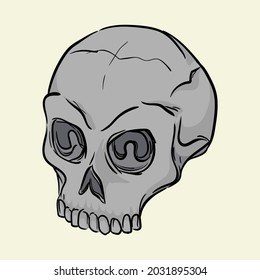 Human skull. Hand drawn vector illustration isolated on background.