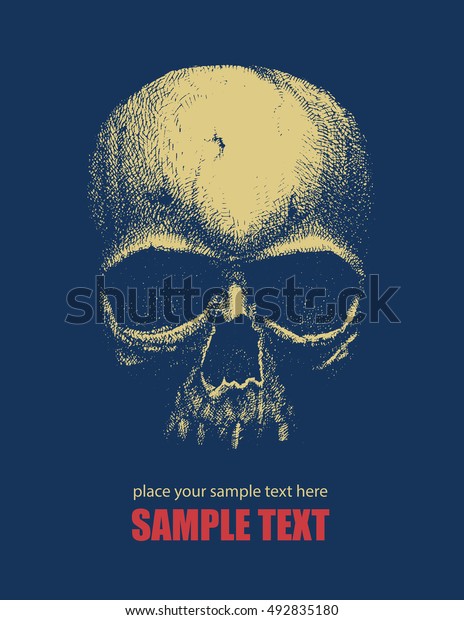 Human Skull Hand Drawn Vector Illustration Stock Vector Royalty Free Shutterstock