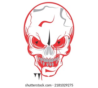 human skull head bones tattoo