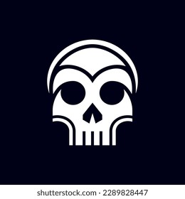 Human skull head modern simple logo