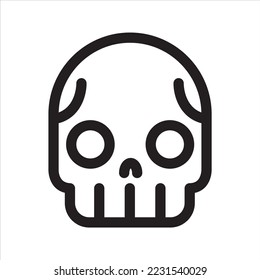 Human skull icon. Modern skull icon. Vector and glyph