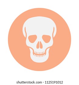 Human skull icon. Skull sign in the circle isolated on white background. Vector illustration
