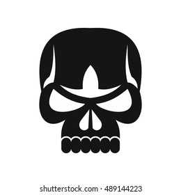 Human skull icon in simple style on a white background vector illustration