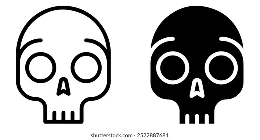 Human skull icon vector. Skull Silhouette. Gothic Icon, Halloween Symbol.