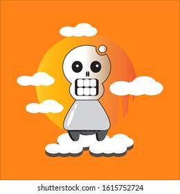 Human skull. An illustration of a Halloween.