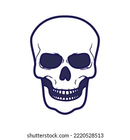 Human skull illustration vector design