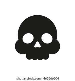 Human skull isolated on white background. Cartoon skull. Vector flat icon