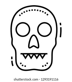 Human skull also known as spooky face 