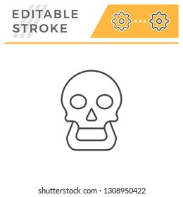 Human skull line icon