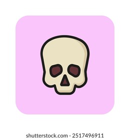 Human skull line icon. Death, head, funeral. Murder concept. Can be used for topics like mortality, death penalty, Halloween