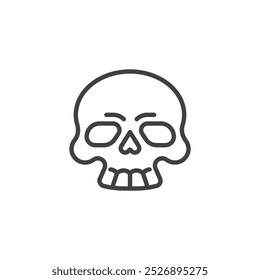 Un icono de línea de cráneo humano. signo de estilo lineal para el concepto móvil y el Diseño web. Icono de Vector de contorno de cráneo humano. Símbolo de la muerte, ilustración del logotipo. Gráficos de Vector