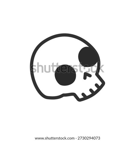 Human skull, linear icon. Danger symbol and mortality warning. Line with editable stroke.
