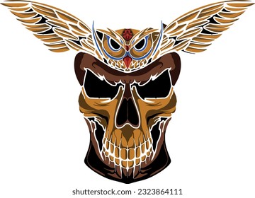 LOGOTIPO HUMANO SKULL CON PÁJAROS EÓLICOS