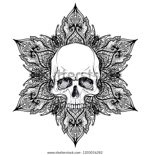 Get Human Skull Lotus Over Mandala Inspired Stock Vector Royalty Free For iPhone Free Get Wallpaper Human Skull Lotus Over Mandala Inspired Stock Vector Royalty Free For Free