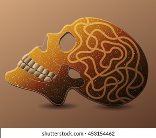 Human skull with maze. Vector illustration. - Powered by Shutterstock - Get 15% off with code: PIKWIZARD15