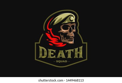 Human Skull Military Beret Cockade Vector Stock Vector (Royalty Free ...