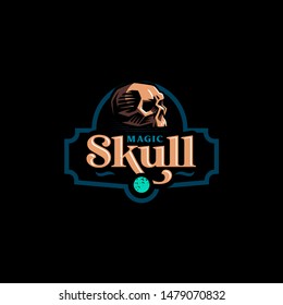 Human skull in a minimalistic style. Vector illustration.