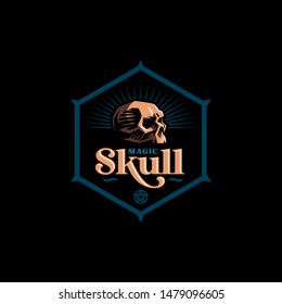 Human skull in a minimalistic style. Vector illustration.