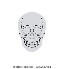Human skull. Old school tattoo. Vector illustration.