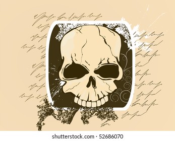 human skull on abstract background