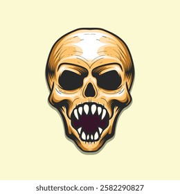 Human skull Open Mouth danger look design