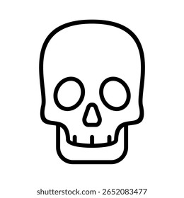 Human Skull Outline Icon Vector Illustration