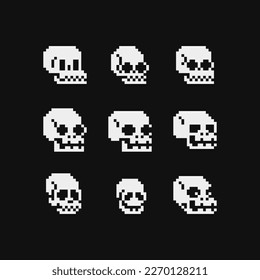 Menschliche Skulpturen Pixelkunst-Symbole, einzeln auf weißem Hintergrund, Vektorgrafik. 8-Bit-Sprite.Design-Aufkleber, Logo, mobile App, Stickerei.