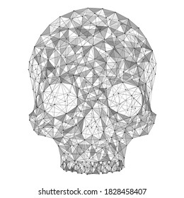 Human skull. Polygonal construction. Isolated on a white background.