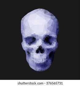 Human skull in polygonal technique. Can be used for print on a T-shirt